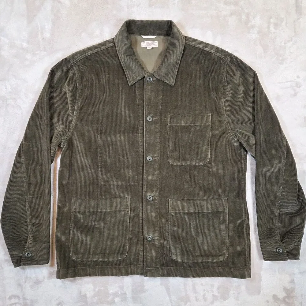 Wallace & Barnes Corduroy Chore Jacket Men’s XL Olive Green Workwear J.Crew